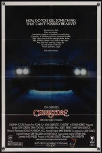 7z141 CHRISTINE 1sh '83 written by Stephen King, directed by John Carpenter, creepy car image!