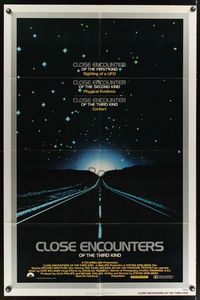 7z149 CLOSE ENCOUNTERS OF THE THIRD KIND silver border style 1sh '77 Steven Spielberg classic!