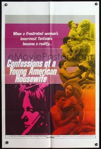 7z155 CONFESSIONS OF A YOUNG AMERICAN HOUSEWIFE 1sh '78 sexy images of couple making love!