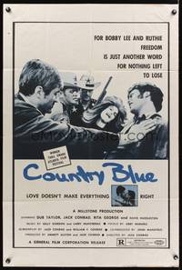 7z161 COUNTRY BLUE 1sh '73 Dub Taylor, Jack Conrad, love doesn't make everything right!