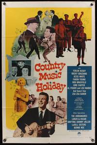 7z164 COUNTRY MUSIC HOLIDAY 1sh '58 Zsa Zsa Gabor, Ferlin Husky & other country music stars!