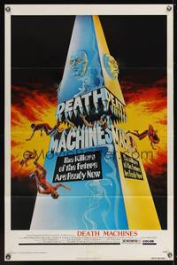 7z193 DEATH MACHINES 1sh '76 wild sci-fi art image, the killers of the future are ready now!
