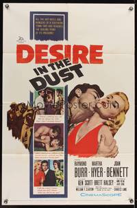 7z208 DESIRE IN THE DUST 1sh '60 only the hot sun was witness to Martha Hyer's shameless sin!