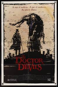7z227 DOCTOR & THE DEVILS 1sh '85 Timothy Dalton, cool graverobber artwork!