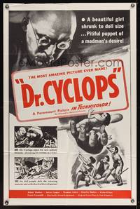 7z229 DOCTOR CYCLOPS military 1sh R60s Ernest B. Schoedsack directed evil scientist sci-fi!