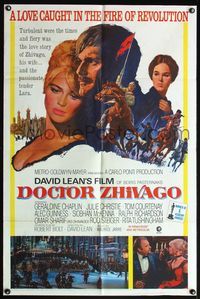 7z231 DOCTOR ZHIVAGO 1sh '65 Omar Sharif, Julie Christie, David Lean English epic, Terpning art!