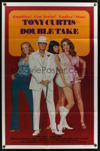 7z244 DOUBLE TAKE int'l 1sh '79 artwork of Tony Curtis with sexy girls!