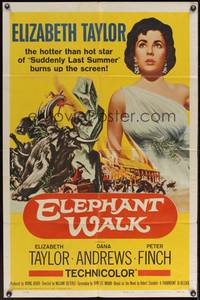 7z286 ELEPHANT WALK 1sh R60 sexy Elizabeth Taylor, Dana Andrews & Peter Finch in India!