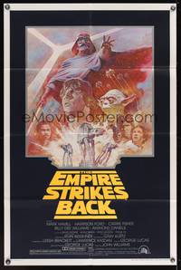 7z291 EMPIRE STRIKES BACK 1sh R81 George Lucas sci-fi classic, cool artwork by Tom Jung!