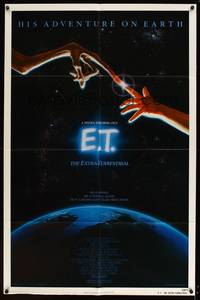7z269 E.T. THE EXTRA TERRESTRIAL 1sh '82 Steven Spielberg classic, John Alvin art!