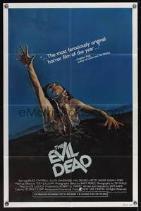 7z304 EVIL DEAD 1sh '82 Sam Raimi cult classic, best horror art of girl grabbed by zombie!