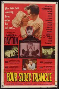 7z355 FOUR SIDED TRIANGLE 1sh '53 Hammer, Barbara Payton lived two amazing lives!