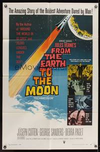 7z370 FROM THE EARTH TO THE MOON 1sh '58 Jules Verne's boldest adventure dared by man!