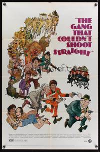 7z387 GANG THAT COULDN'T SHOOT STRAIGHT 1sh '71 Jerry Orbach, wacky gangster art by Mort Drucker!