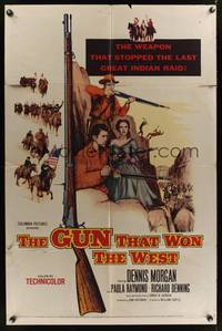 7z417 GUN THAT WON THE WEST 1sh '55 Dennis Morgan uses the 1st repeating rifles to stop Indians!