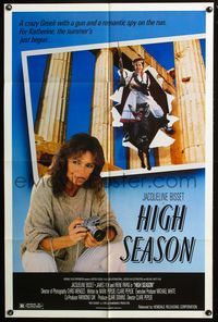 7z444 HIGH SEASON 1sh '87 Jacqueline Bisset with Leica camera, wacky image!