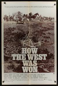7z461 HOW THE WEST WAS WON 1sh R70 John Ford epic, Debbie Reynolds, Gregory Peck & all-star cast!