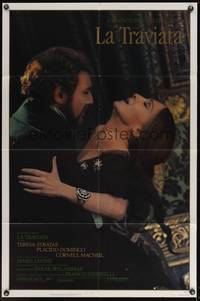 7z526 LA TRAVIATA 1sh '83 Franco Zeffirelli, Placido Domingo, great romantic image, opera!