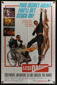 7z575 MAN CALLED DAGGER 1sh '67 Terry Moore, Paul Mantee, great art of guy in wheelchair with guns!