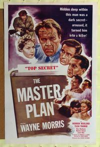 7z592 MASTER PLAN 1sh '55 Wayne Morris & Tilda Thamar, communist spy thriller!
