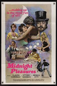 7z597 MIDNIGHT PLEASURES 1sh '75 Claudia Cardinale, making up is the most fun of all!