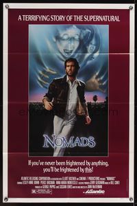 7z647 NOMADS 1sh '86 image of Pierce Brosnan running from creepy ghosts!