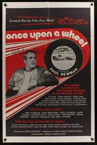 7z667 ONCE UPON A WHEEL 1sh '71 race car driver Paul Newman in the greatest racing film ever made!