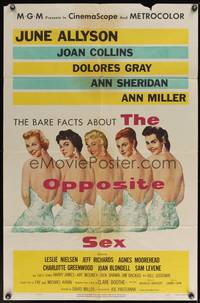 7z673 OPPOSITE SEX 1sh '56 sexy June Allyson, Joan Collins, Dolores Gray, Ann Sheridan, Ann Miller