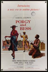 7z690 PORGY & BESS 1sh '59 art of Sidney Poitier, Dorothy Dandridge & Sammy Davis Jr.!