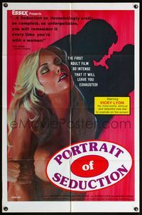 7z693 PORTRAIT OF SEDUCTION 1sh '76 sexy art of Vicky Lyon, intense sex movie!