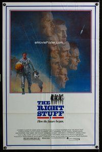 7z723 RIGHT STUFF 1sh '83 great Tom Jung montage art of the first NASA astronauts!