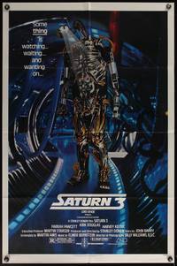 7z736 SATURN 3 1sh '80 Kirk Douglas, Farrah Fawcett, really cool robot image!