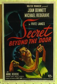 7z746 SECRET BEYOND THE DOOR 1sh '47 Joan Bennett, Michael Redgrave, Fritz Lang film noir!