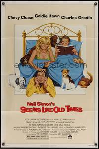 7z747 SEEMS LIKE OLD TIMES 1sh '80 Tanenbaum art of Chevy Chase, Goldie Hawn & Charles Grodin!