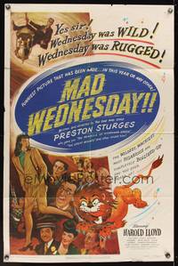 7z770 SIN OF HAROLD DIDDLEBOCK 1sh R50 Preston Sturges, Harold Lloyd & lion, Mad Wednesday!