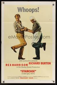 7z808 STAIRCASE int'l 1sh '69 Stanley Donen, Rex Harrison & Richard Burton in a sad gay story!