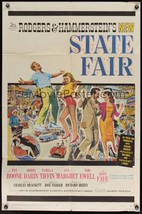 7z815 STATE FAIR 1sh '62 Alice Faye, Pat Boone, Rodgers & Hammerstein musical!
