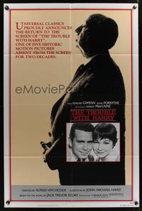 7z898 TROUBLE WITH HARRY 1sh R83 Alfred Hitchcock, John Forsythe & Shirley MacLaine!