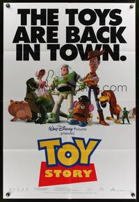 7z891 TOY STORY DS 1sh '95 Disney & Pixar cartoon, great image of Buzz, Woody & cast!
