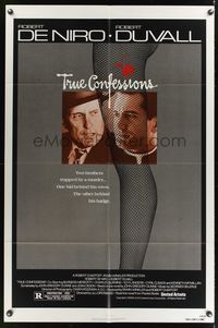 7z899 TRUE CONFESSIONS 1sh '81 priest Robert De Niro, detective Robert Duvall & sexy leg!