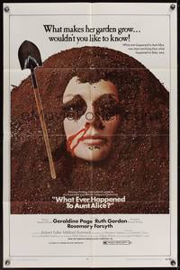 7z921 WHAT EVER HAPPENED TO AUNT ALICE? 1sh '69 creepy horror image of woman buried up to her face!