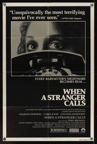 7z922 WHEN A STRANGER CALLS 1sh '79 every babysitter's nightmare becomes real!