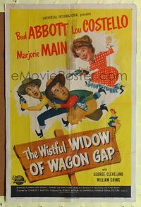7z939 WISTFUL WIDOW OF WAGON GAP 1sh '47 Bud Abbott & Lou Costello chased by Majorie Main!
