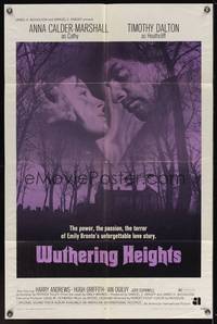 7z943 WUTHERING HEIGHTS 1sh '71 Emily Bronte, Timothy Dalton, Anna Calder-Marshall!