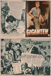 8a193 GIANT German program '56 James Dean, Elizabeth Taylor, Rock Hudson, many different images!