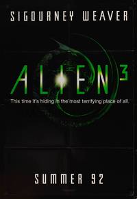 8b160 ALIEN 3 teaser 1sh '92 Sigourney Weaver, 3 times the danger, 3 times the terror!