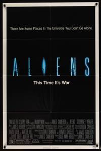 8b162 ALIENS 1sh '86 James Cameron, there are some places in the universe you don't go alone!