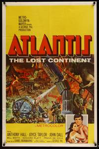 8b172 ATLANTIS THE LOST CONTINENT  1sh '61 George Pal underwater sci-fi, cool fantasy art!