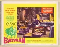 8b034 BATMAN  LC #1 '66 great image of Adam West & Burt Ward with the Penguin in Bat Cave!
