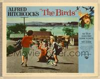 8b051 BIRDS LC #4 '63 Alfred Hitchcock, terrified villagers flee down city road!